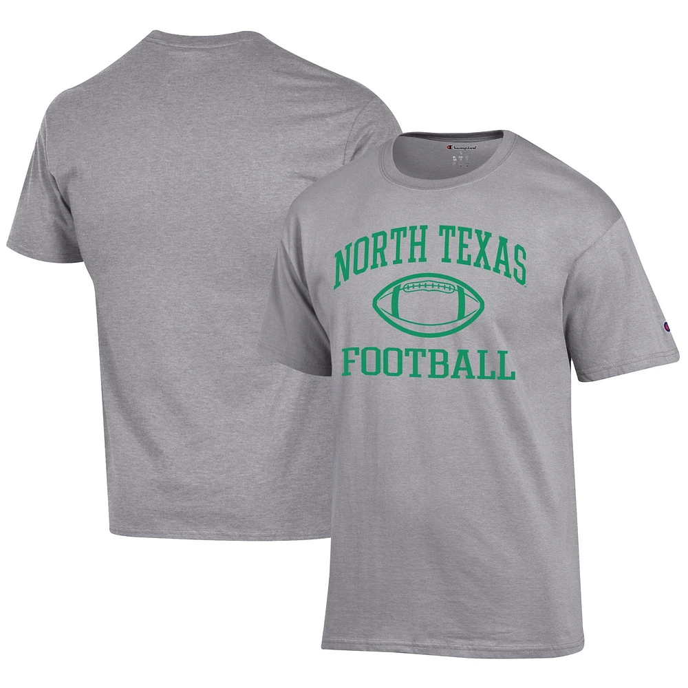 Men's Champion Gray North Texas Mean Green Football Jersey T-Shirt