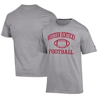 Men's Champion  Gray Western Kentucky Hilltoppers Football Jersey T-Shirt
