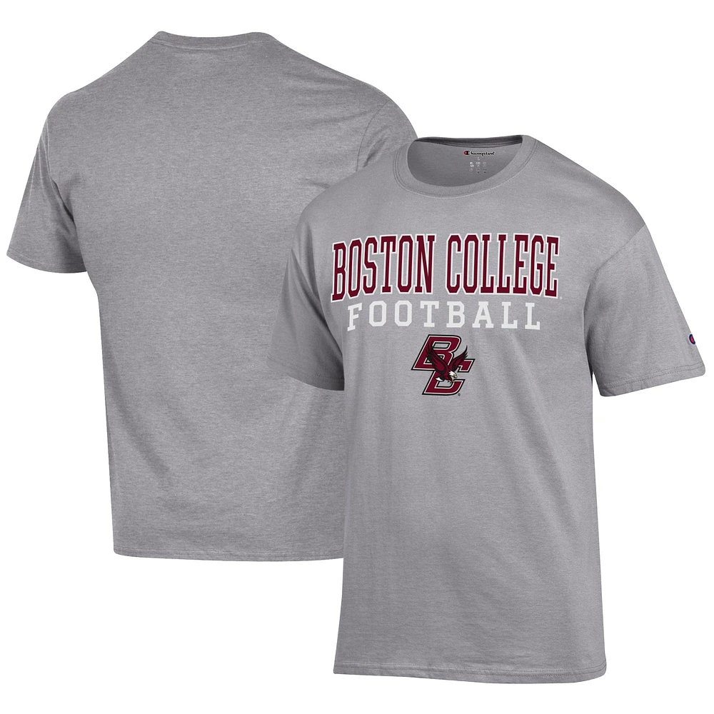 Men's Champion Gray Boston College Eagles Football Jersey T-Shirt