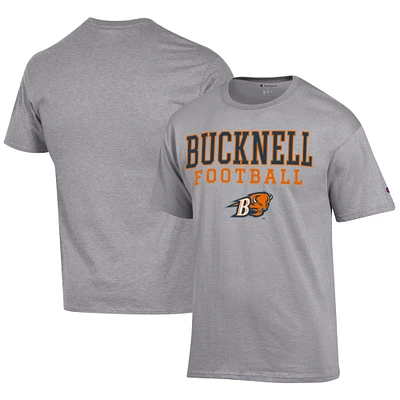 Men's Champion  Gray Bucknell Bison Football Jersey T-Shirt