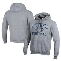 Men's Champion Gray Bucknell Bison Football Eco Powerblend Pullover Hoodie