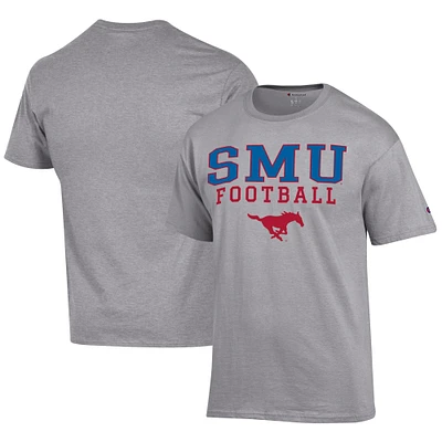 Men's Champion  Gray SMU Mustangs Football Jersey T-Shirt