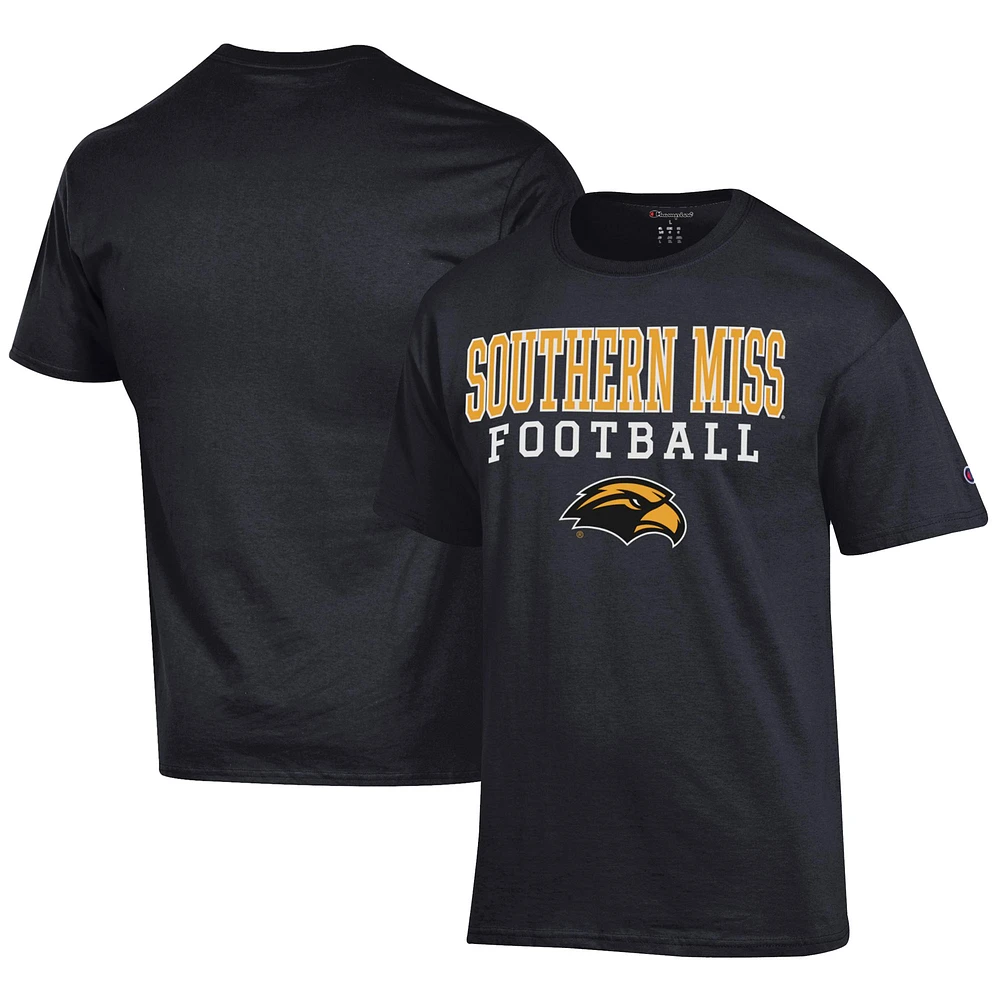 Men's Champion Black Southern Miss Golden Eagles Football Jersey T-Shirt
