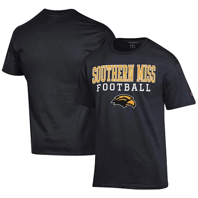 Men's Champion  Black Southern Miss Golden Eagles Football Jersey T-Shirt