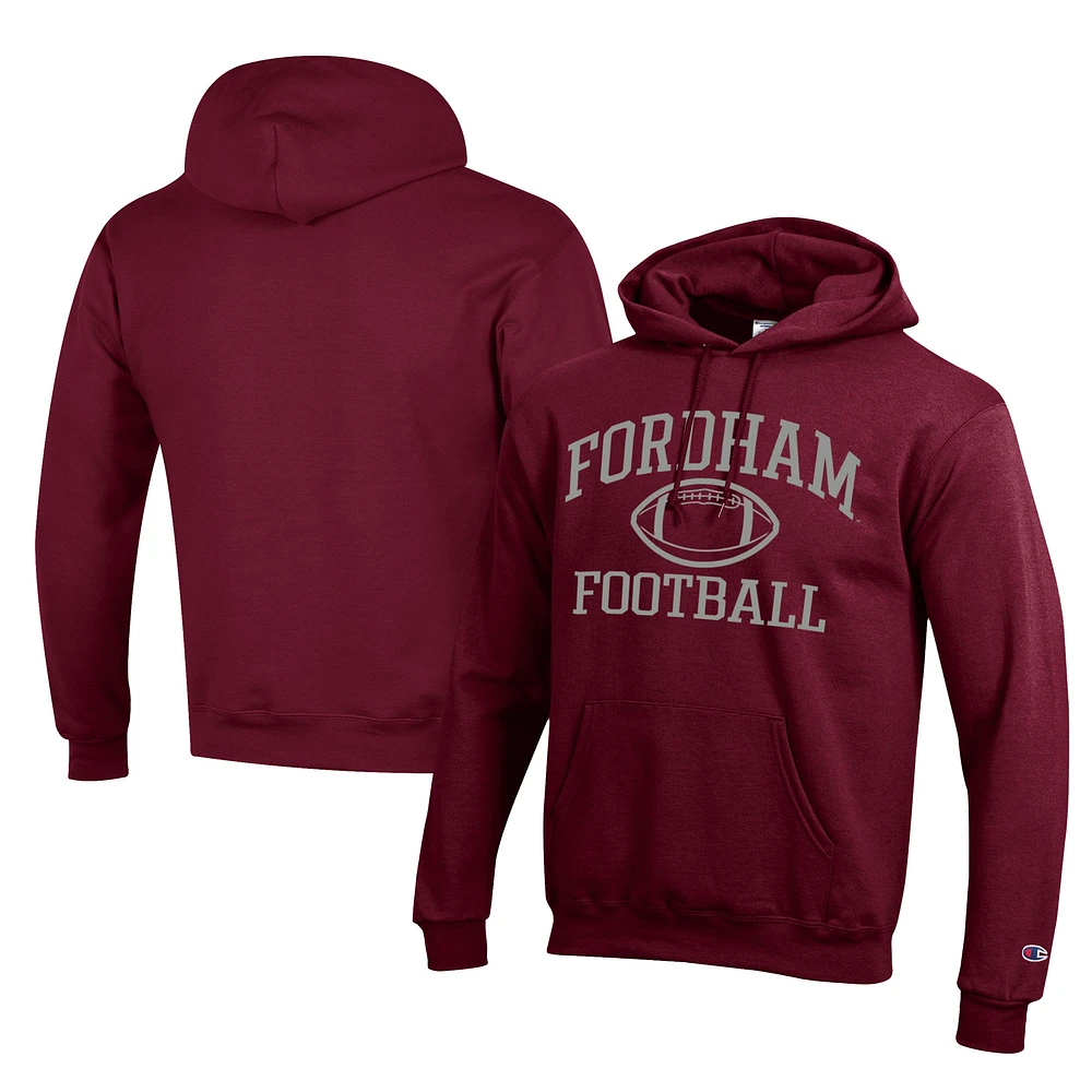 Men's Champion  Maroon Fordham Rams Football Eco Powerblend Pullover Hoodie