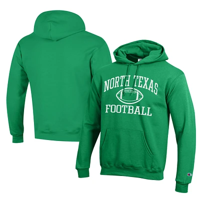 Men's Champion Kelly Green North Texas Mean Football Eco Powerblend Pullover Hoodie