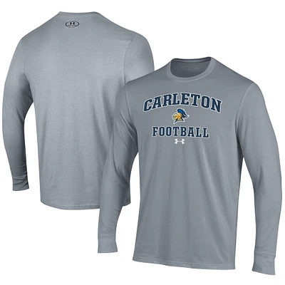 Men's Under Armour  Gray Carleton Knights Football Performance Long Sleeve T-Shirt