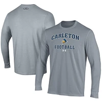 Men's Under Armour  Gray Carleton Knights Football Performance Long Sleeve T-Shirt