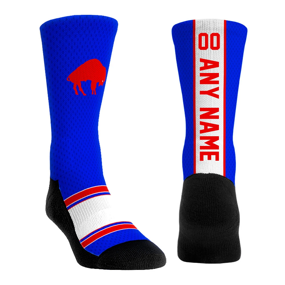 Youth Rock Em Socks  Royal Buffalo Bills Throwback Jersey Custom Crew Socks