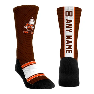 Youth Rock Em Socks  Brown Cleveland Browns Throwback Jersey Custom Crew Socks