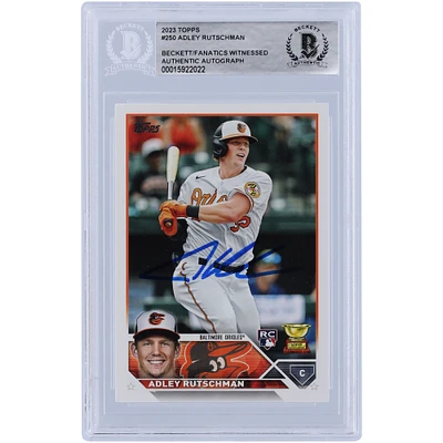 Adley Rutschman Baltimore Orioles Autographed 2023 Topps #250 Beckett Fanatics Witnessed Authenticated Rookie Card