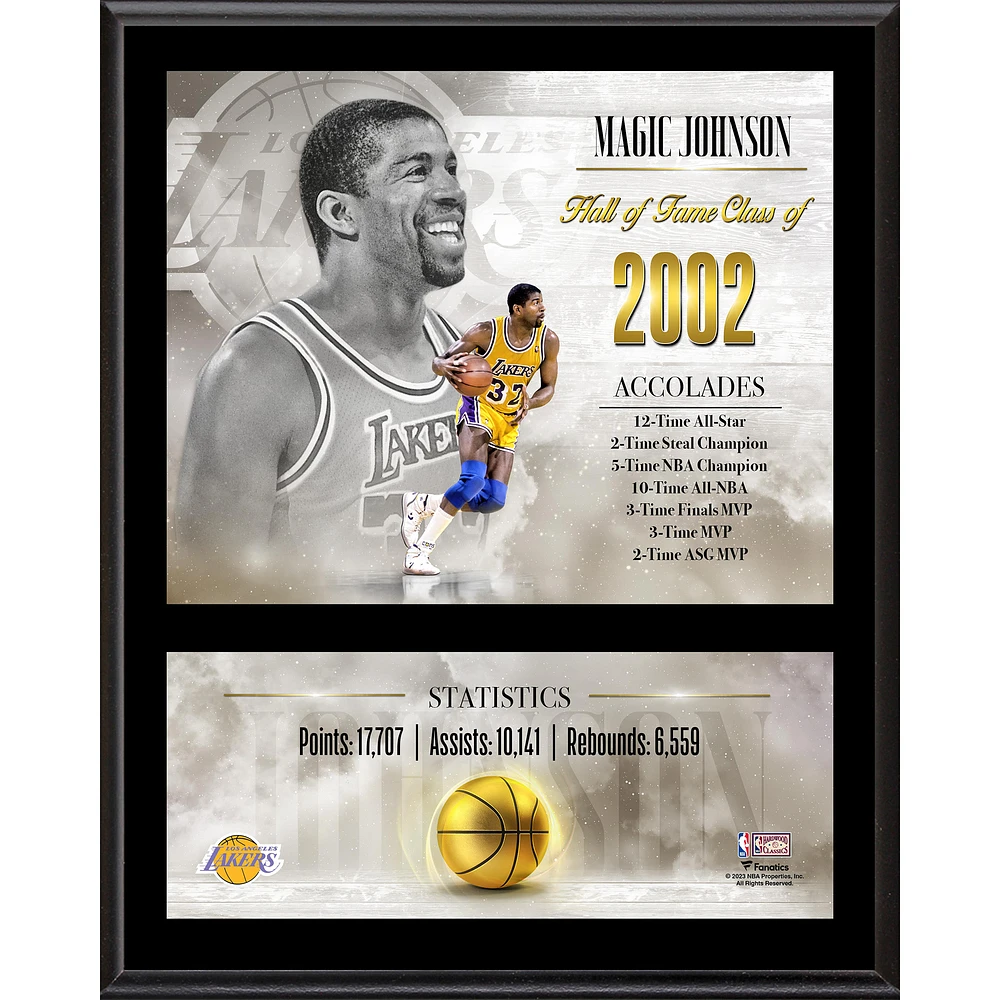 Magic Johnson Los Angeles Lakers 12" x 15" Hardwood Classic Sublimated Player Plaque