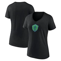 Women's Fanatics  Black Seattle Sounders FC  Primary Logo V-Neck T-Shirt