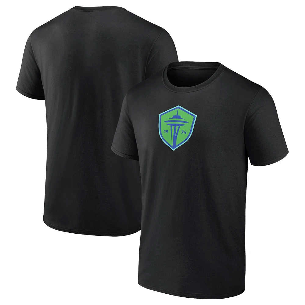 Men's Fanatics  Black Seattle Sounders FC Primary Logo T-Shirt