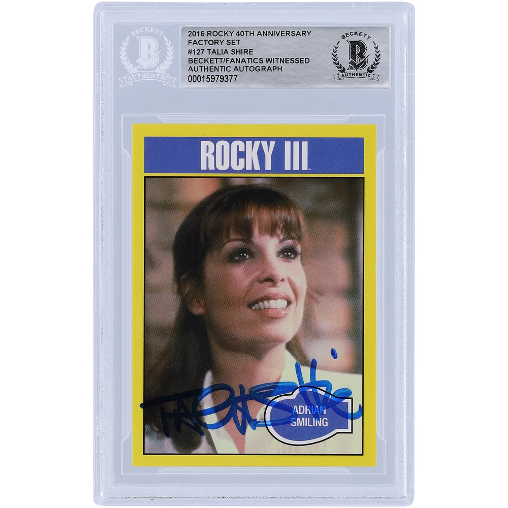Talia Shire Autographed 2016 Topps Rocky III 40th Anniversary Factory Set #127 Beckett Fanatics Witnessed Authenticated Card