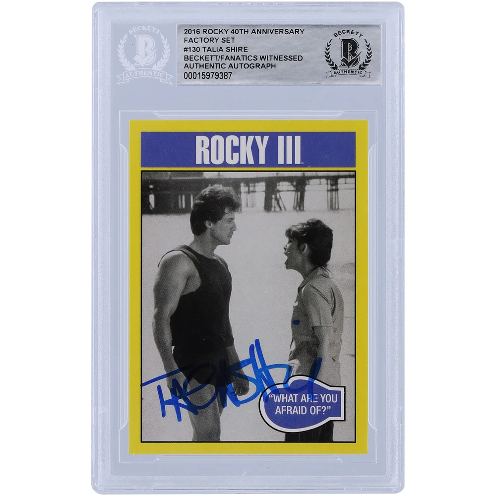 Talia Shire Rocky III Autographed 2016 Topps Rocky 40th Anniversary Factory Set #130 Beckett Fanatics Witnessed Authenticated Card