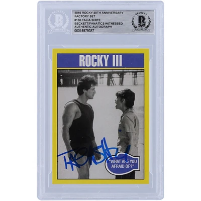 Talia Shire Rocky III Autographed 2016 Topps Rocky 40th Anniversary Factory Set #130 Beckett Fanatics Witnessed Authenticated Card