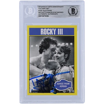 Talia Shire Rocky III Autographed 2016 Topps Rocky 40th Anniversary Factory Set #148 Beckett Fanatics Witnessed Authenticated Card
