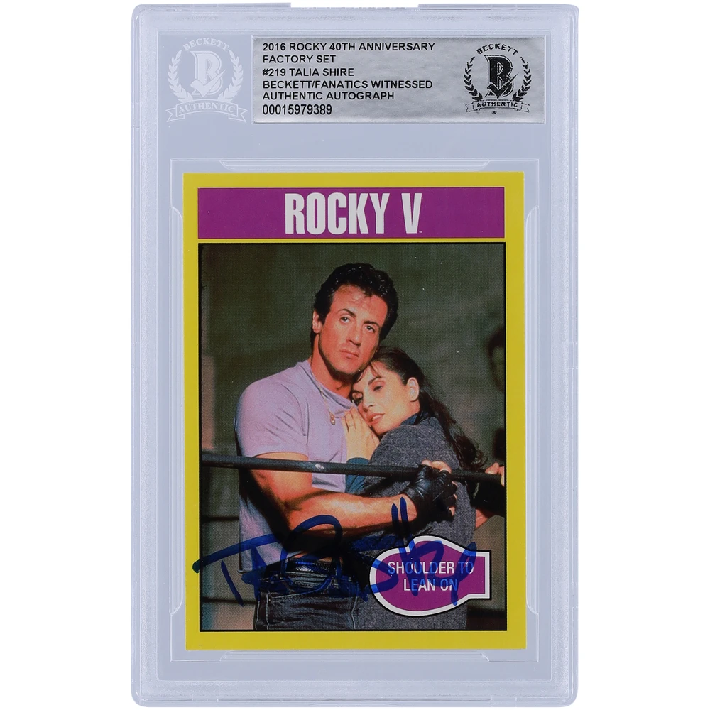 Talia Shire Rocky V Autographed 2016 Topps Rocky 40th Anniversary Factory Set #219 Beckett Fanatics Witnessed Authenticated Card
