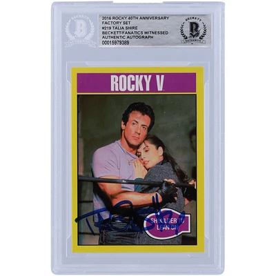Talia Shire Rocky V Autographed 2016 Topps Rocky 40th Anniversary Factory Set #219 Beckett Fanatics Witnessed Authenticated Card