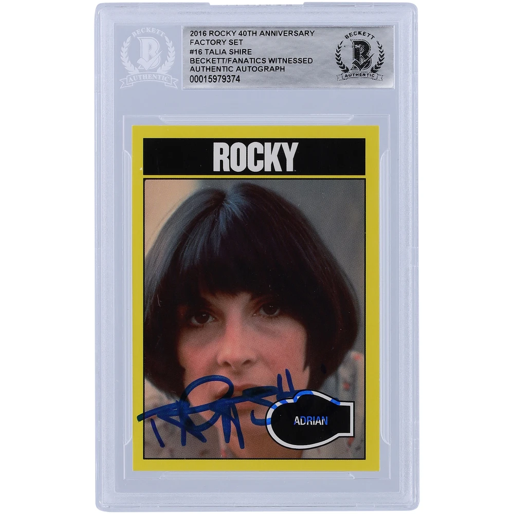 Talia Shire Rocky Autographed 2016 Topps Rocky 40th Anniversary Factory Set #16 Beckett Fanatics Witnessed Authenticated Card