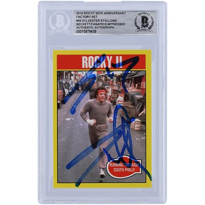 Sylvester Stallone Rocky II Autographed 2016 Topps Rocky 40th Anniversary Factory Set #56 Beckett Fanatics Witnessed Authenticated Card