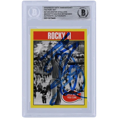 Sylvester Stallone Rocky II Autographed 2016 Topps Rocky 40th Anniversary Factory Set #57 Beckett Fanatics Witnessed Authenticated Card