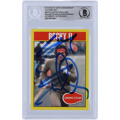 Sylvester Stallone Rocky II Autographed 2016 Topps Rocky 40th Anniversary Factory Set #58 Beckett Fanatics Witnessed Authenticated Card