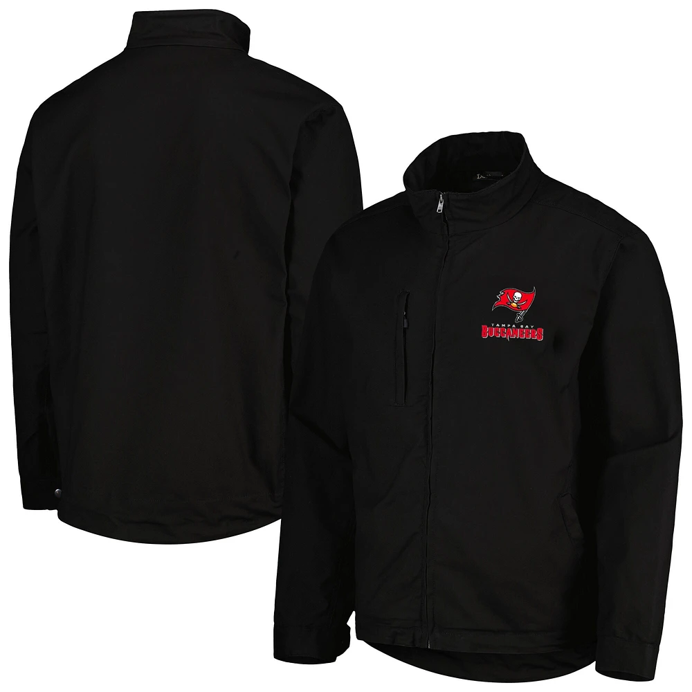 Men's Dunbrooke Black Tampa Bay Buccaneers Journey Workwear Tri-Blend Full-Zip Jacket