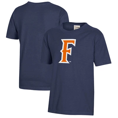 Youth  Heather Navy Cal State Fullerton Titans Logo Comfort Wash T-Shirt