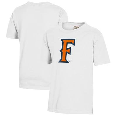 Youth  White Cal State Fullerton Titans Logo Comfort Wash T-Shirt
