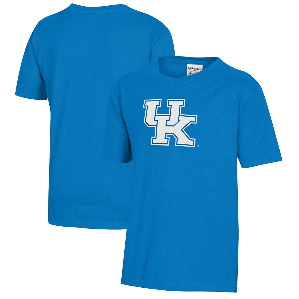 Youth Royal Kentucky Wildcats Logo Comfort Wash T-Shirt