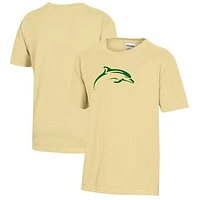 Youth  Yellow Le Moyne Dolphins Logo Comfort Wash T-Shirt