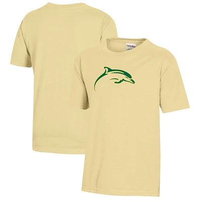 Youth  Yellow Le Moyne Dolphins Logo Comfort Wash T-Shirt