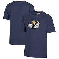 Youth  Heather Navy Lebanon Valley College Logo Comfort Wash T-Shirt