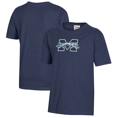 Youth  Heather Navy Moravian Greyhounds Logo Comfort Wash T-Shirt