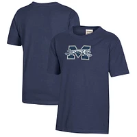 Youth  Heather Navy Moravian Greyhounds Logo Comfort Wash T-Shirt