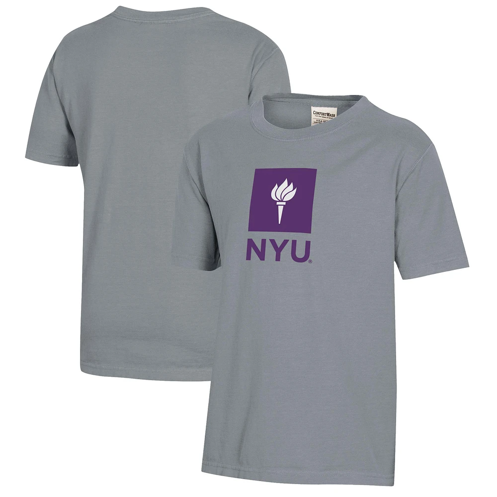 Youth NYU Violets Logo Comfort Wash T-Shirt