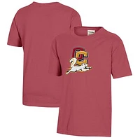 Youth  Crimson Oberlin Yeomen Logo Comfort Wash T-Shirt