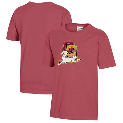 Youth  Crimson Oberlin Yeomen Logo Comfort Wash T-Shirt