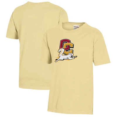 Youth  Yellow Oberlin Yeomen Logo Comfort Wash T-Shirt