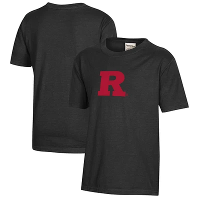 Youth  Black Rutgers Scarlet Knights Logo Comfort Wash T-Shirt