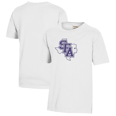 Youth  White Stephen F Austin Lumberjacks Logo Comfort Wash T-Shirt