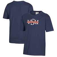Youth  Heather Navy Virginia State Trojans Logo Comfort Wash T-Shirt