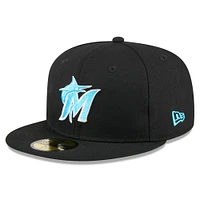 Men's New Era Black Miami Marlins 2024 Father's Day 59FIFTY Fitted Hat