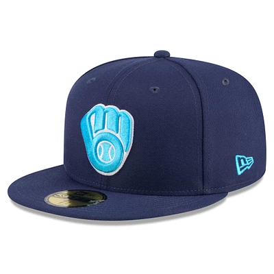 Men's New Era Navy Milwaukee Brewers 2024 Father's Day 59FIFTY Fitted Hat