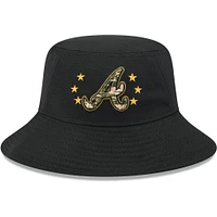 Men's New Era  Black Atlanta Braves 2024 Armed Forces Day Bucket Hat