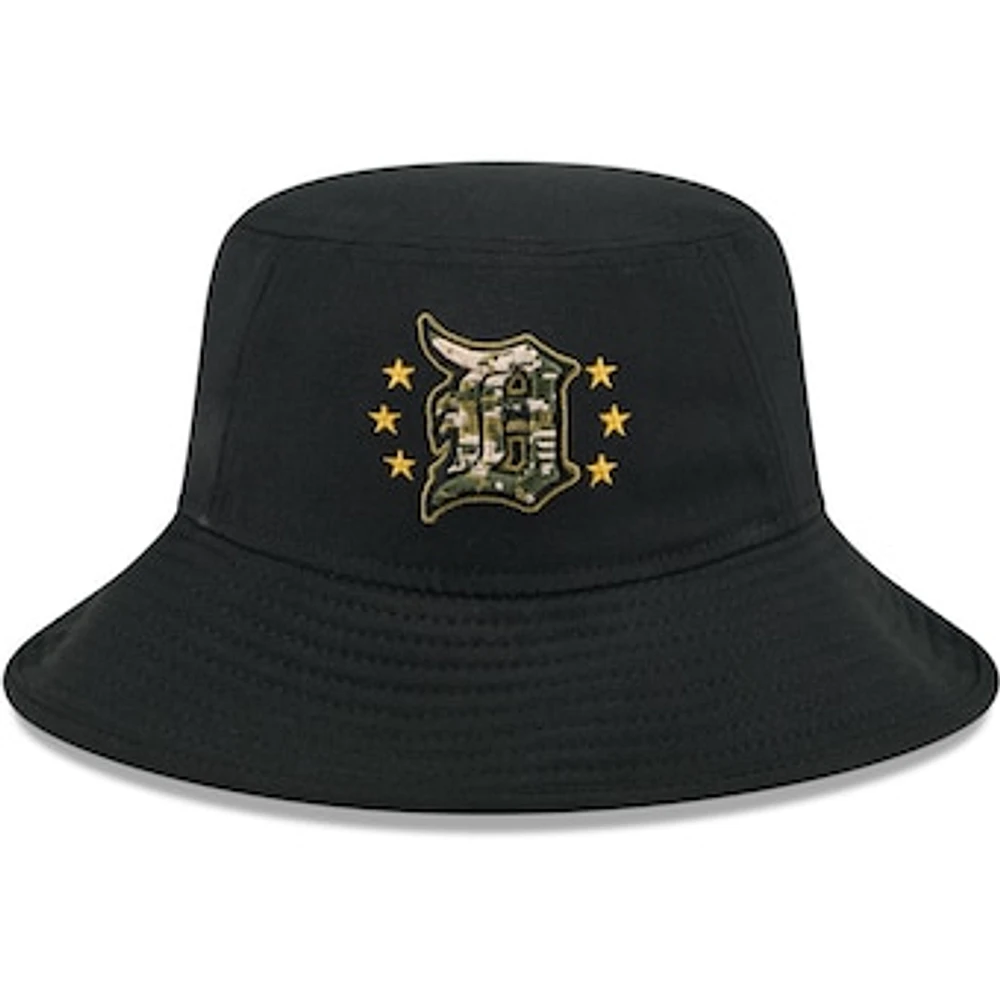 Men's New Era  Black Detroit Tigers 2024 Armed Forces Day Bucket Hat