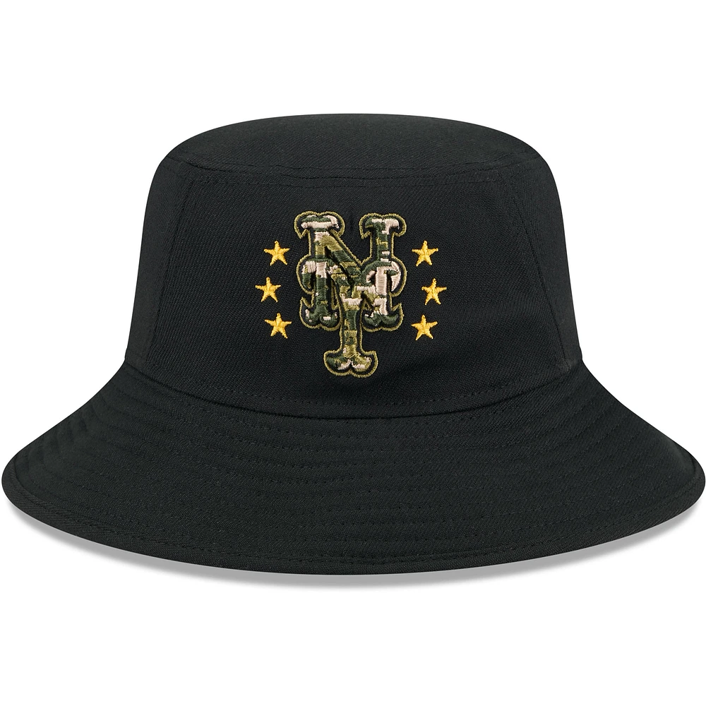 Men's New Era  Black New York Mets 2024 Armed Forces Day Bucket Hat