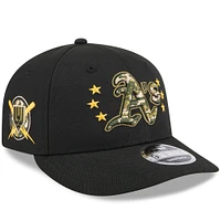 Men's New Era Black Athletics 2024 Armed Forces Day Low Profile 9FIFTY Snapback Hat